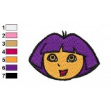 Dora The Explorer Face Embroidery Design